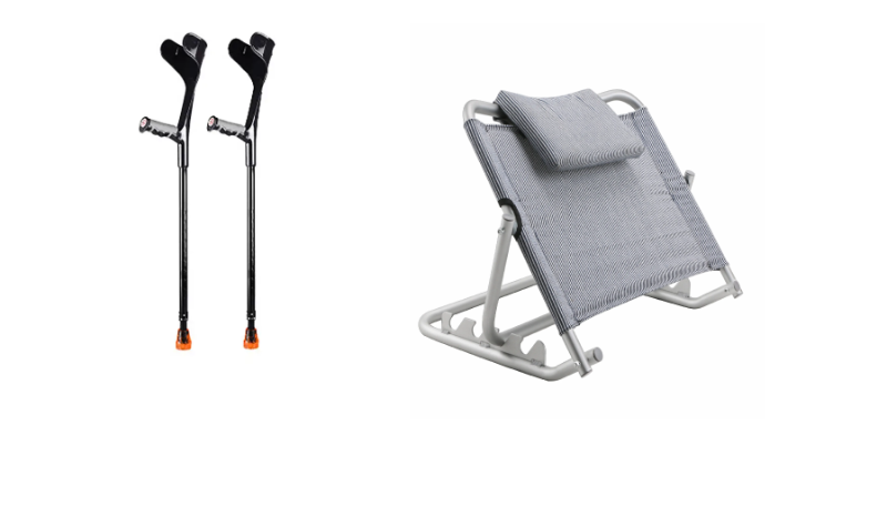 Bundle of Adjustable forearm crutches and Adjustable recliner backrest for beds